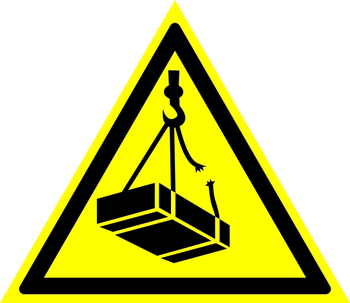 W06 опасно! возможно падение груза (пластик, 500х500 мм) - Охрана труда на строительных площадках - Знаки безопасности - . Магазин Znakstend.ru